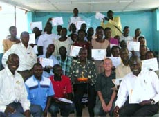 Bee-keeping training in Gulu District, northern Uganda